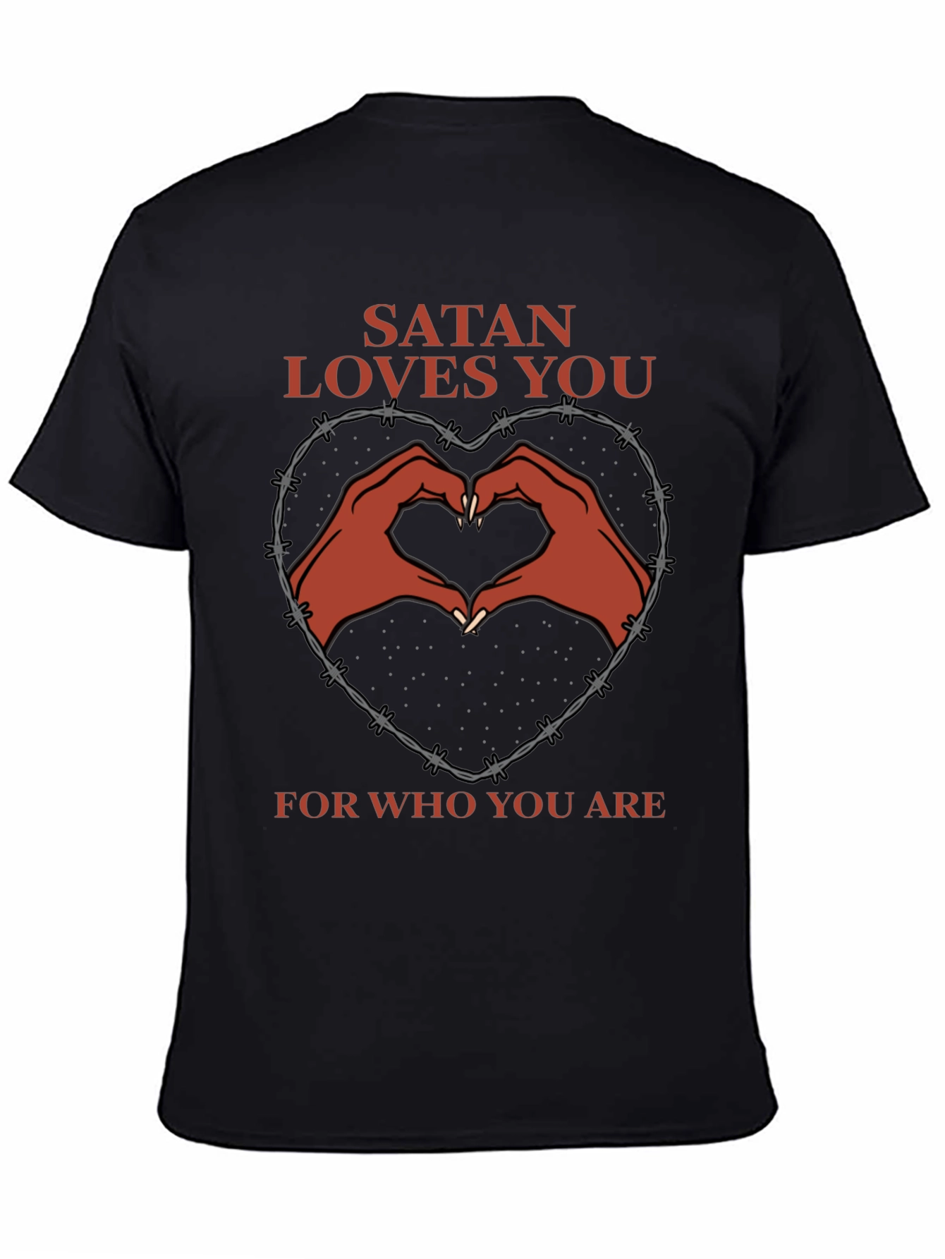 Satan Loves You T-Shirt - Heart Hands