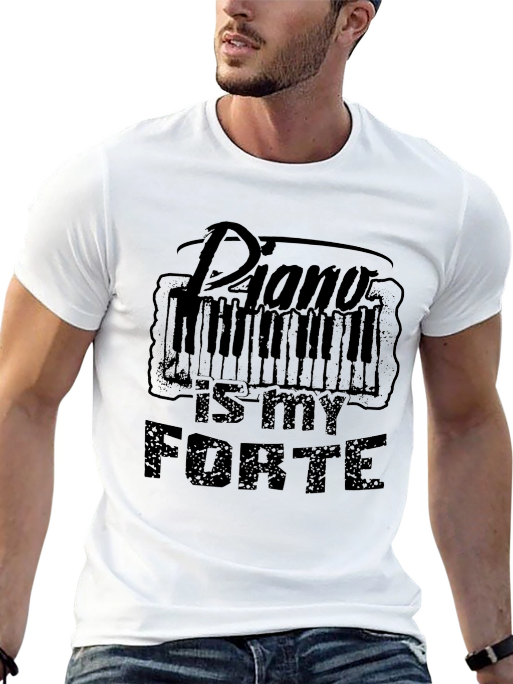 Piano Is My Forte Black T-Shirt