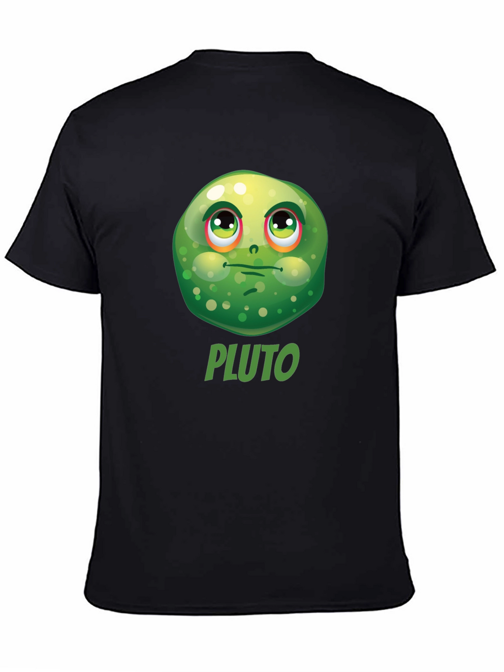 Pluto Funny Face Black T-Shirt