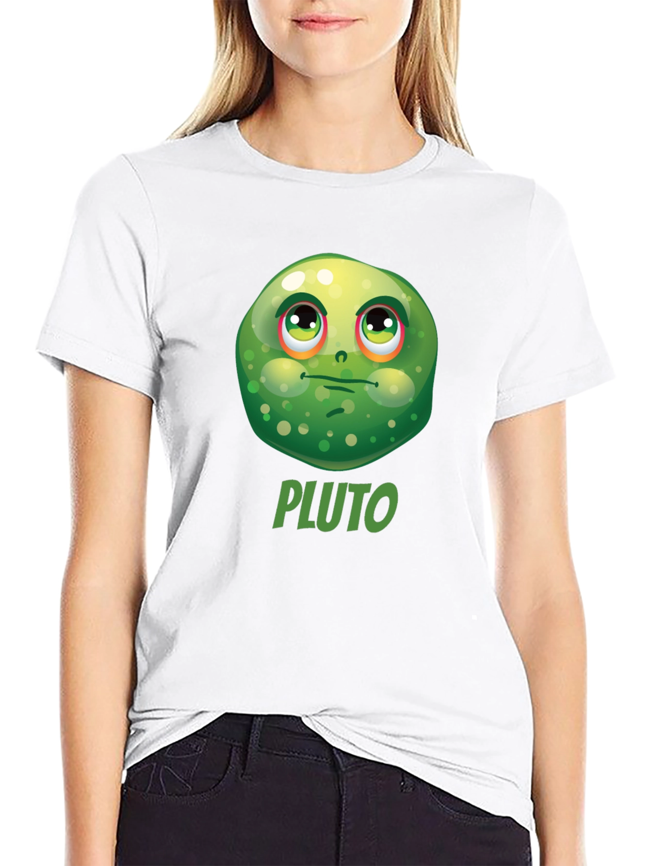 Pluto Funny Face Black T-Shirt