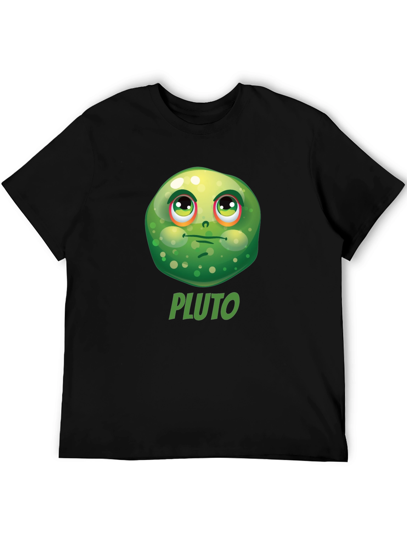 Pluto Funny Face Black T-Shirt