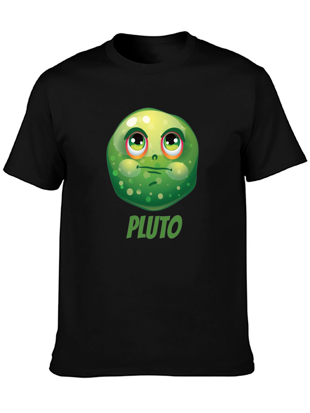 Pluto Funny Face Black T-Shirt
