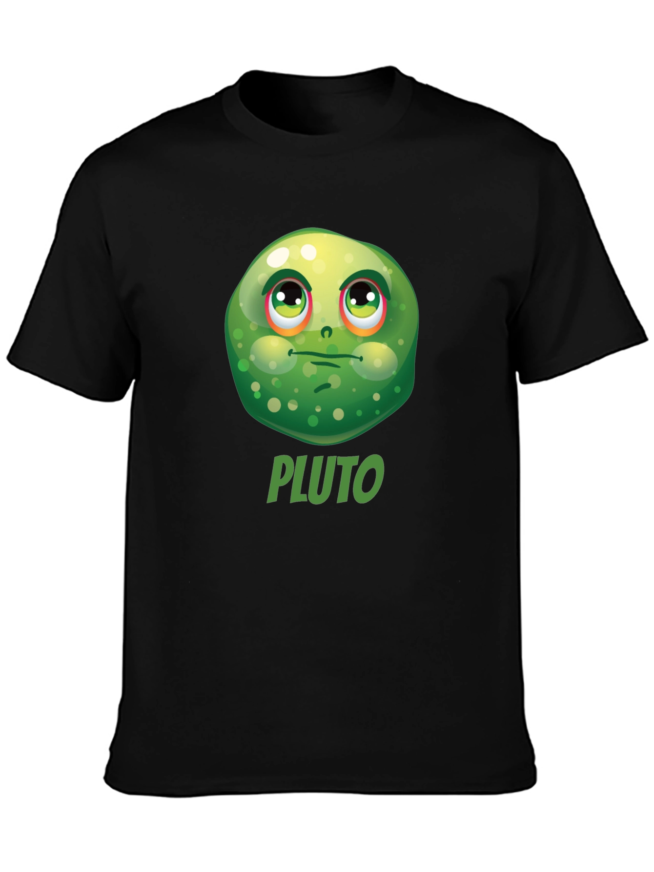Pluto Funny Face Black T-Shirt