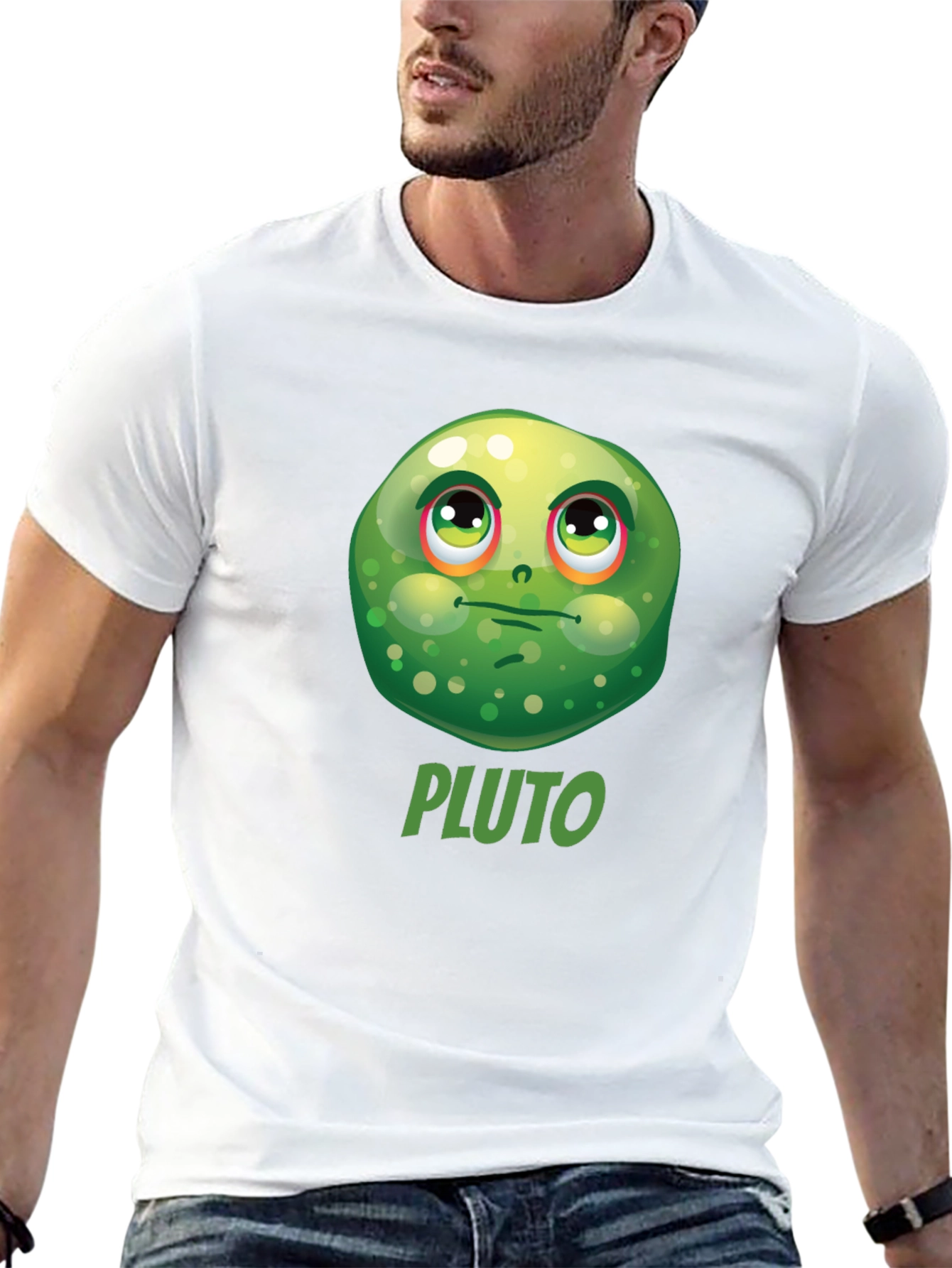 Pluto Funny Face Black T-Shirt