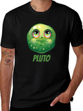Pluto Funny Face Black T-Shirt