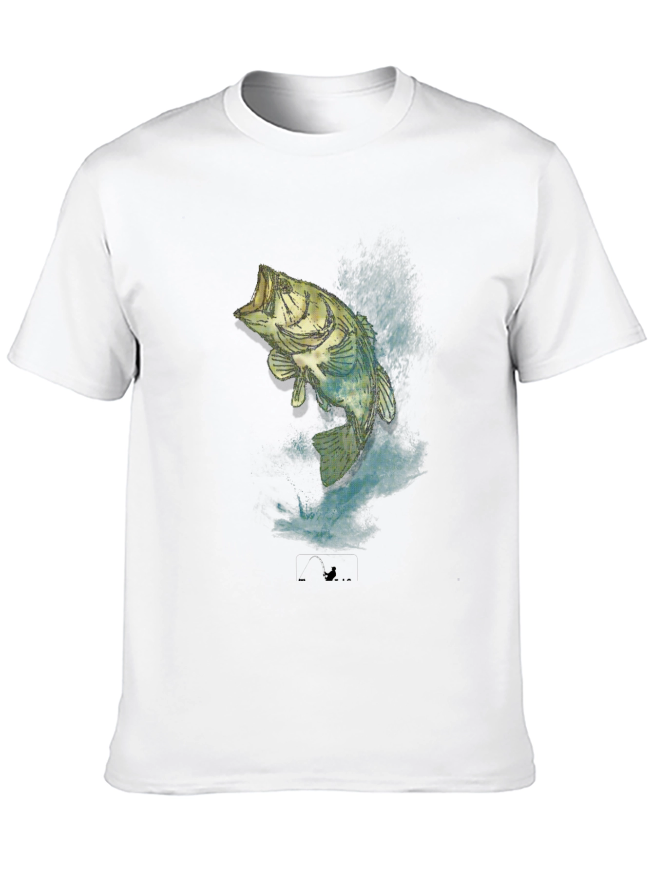 Mens Black Bass Fishing Graphic T-Shirt