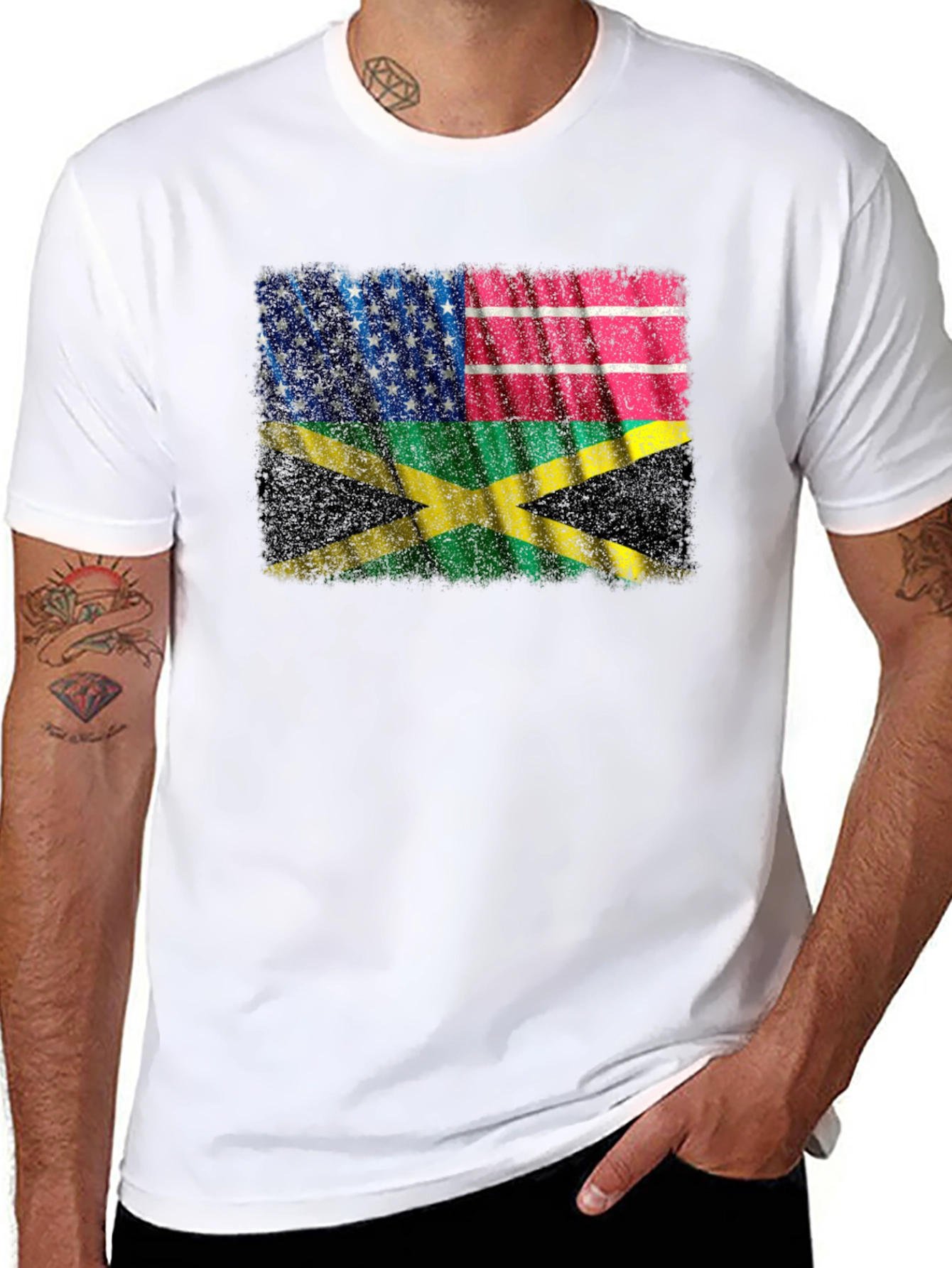 Jamaica USA Flag Graphic T-Shirt