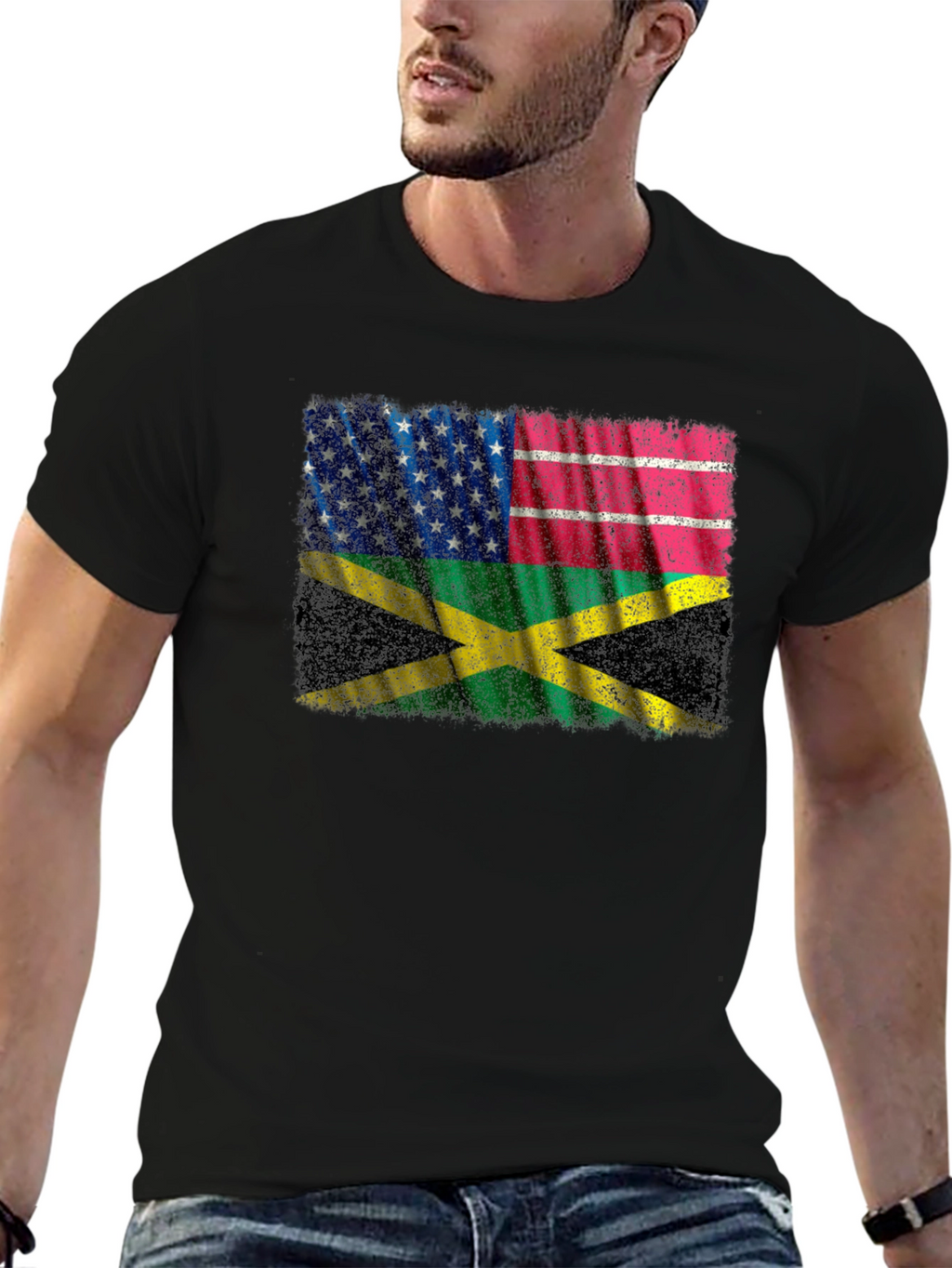 Jamaica USA Flag Graphic T-Shirt