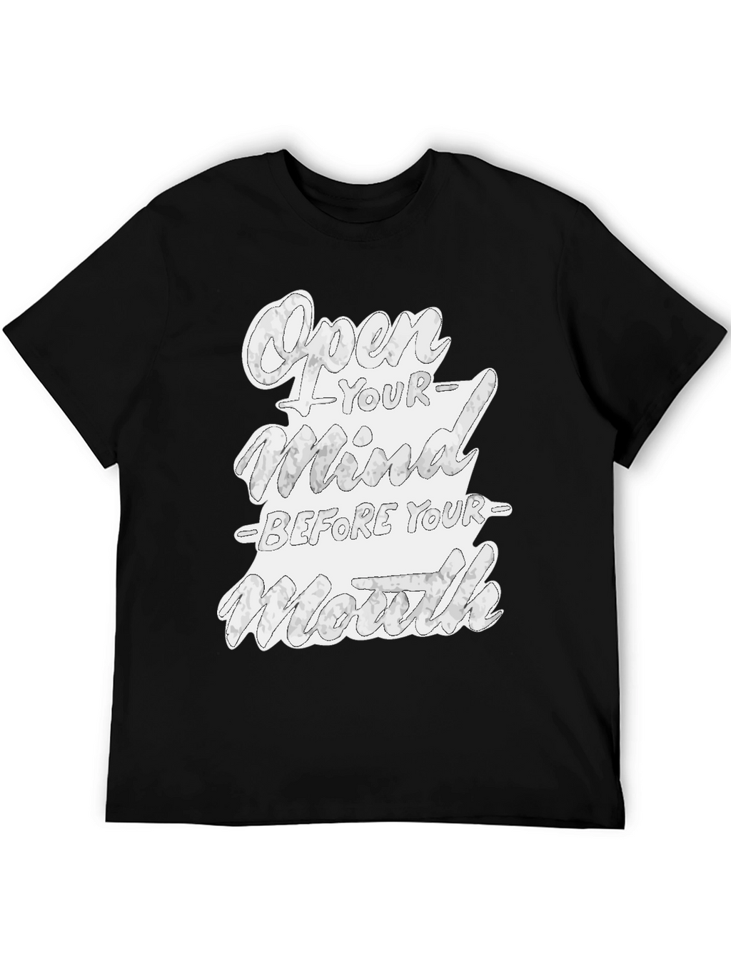 Open Your Mind Graphic Tee - Black Cotton T-Shirt