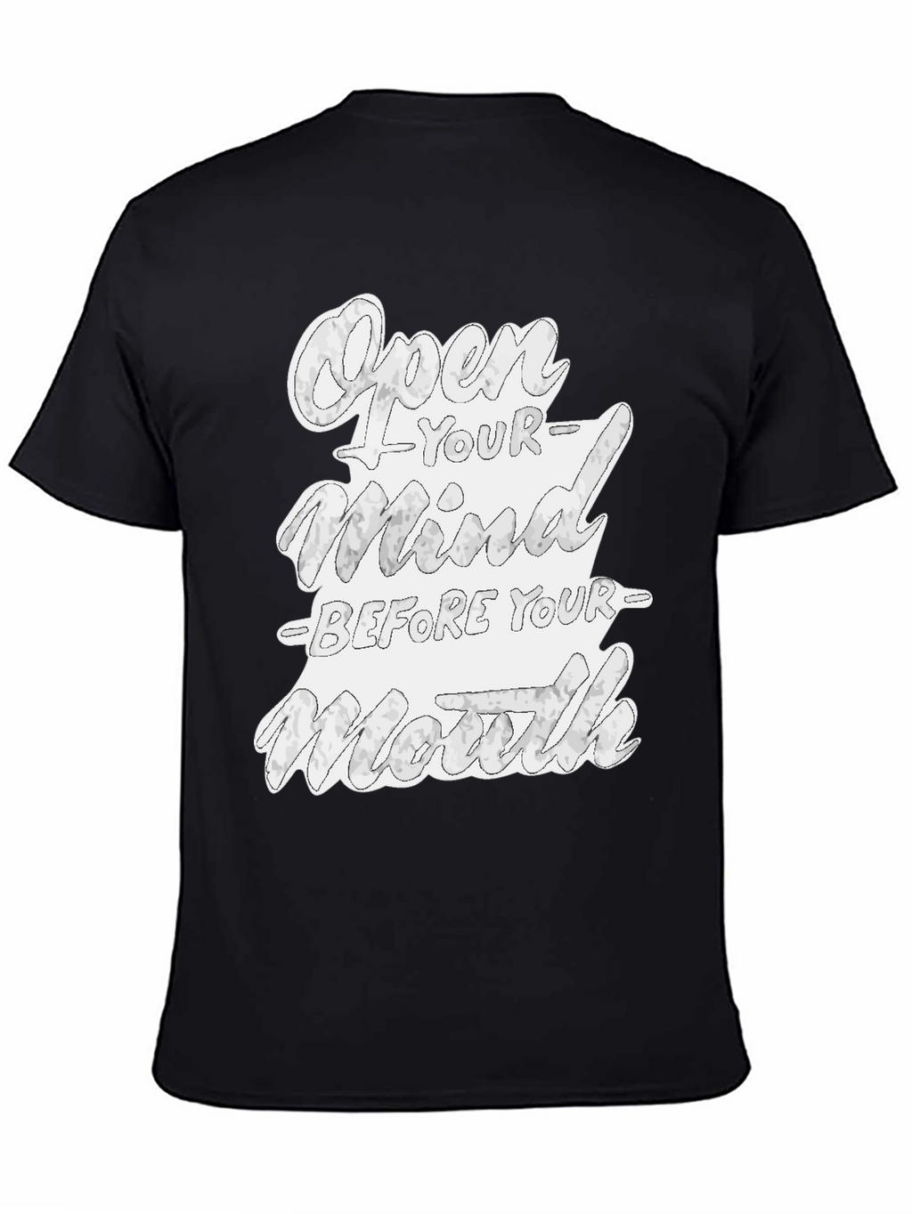 Open Your Mind Graphic Tee - Black Cotton T-Shirt