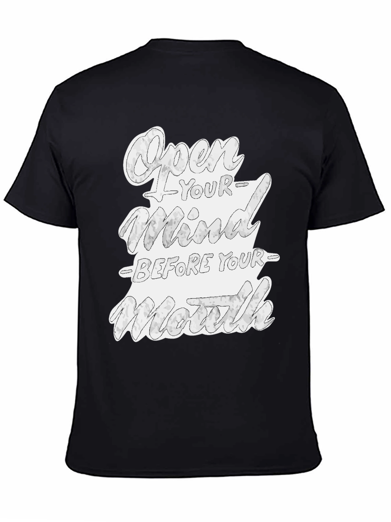 Open Your Mind Graphic Tee - Black Cotton T-Shirt