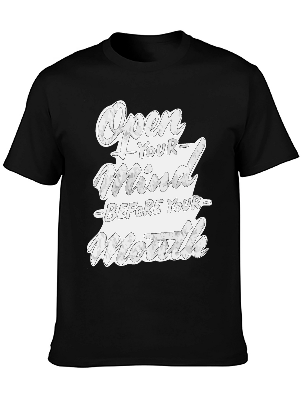 Open Your Mind Graphic Tee - Black Cotton T-Shirt