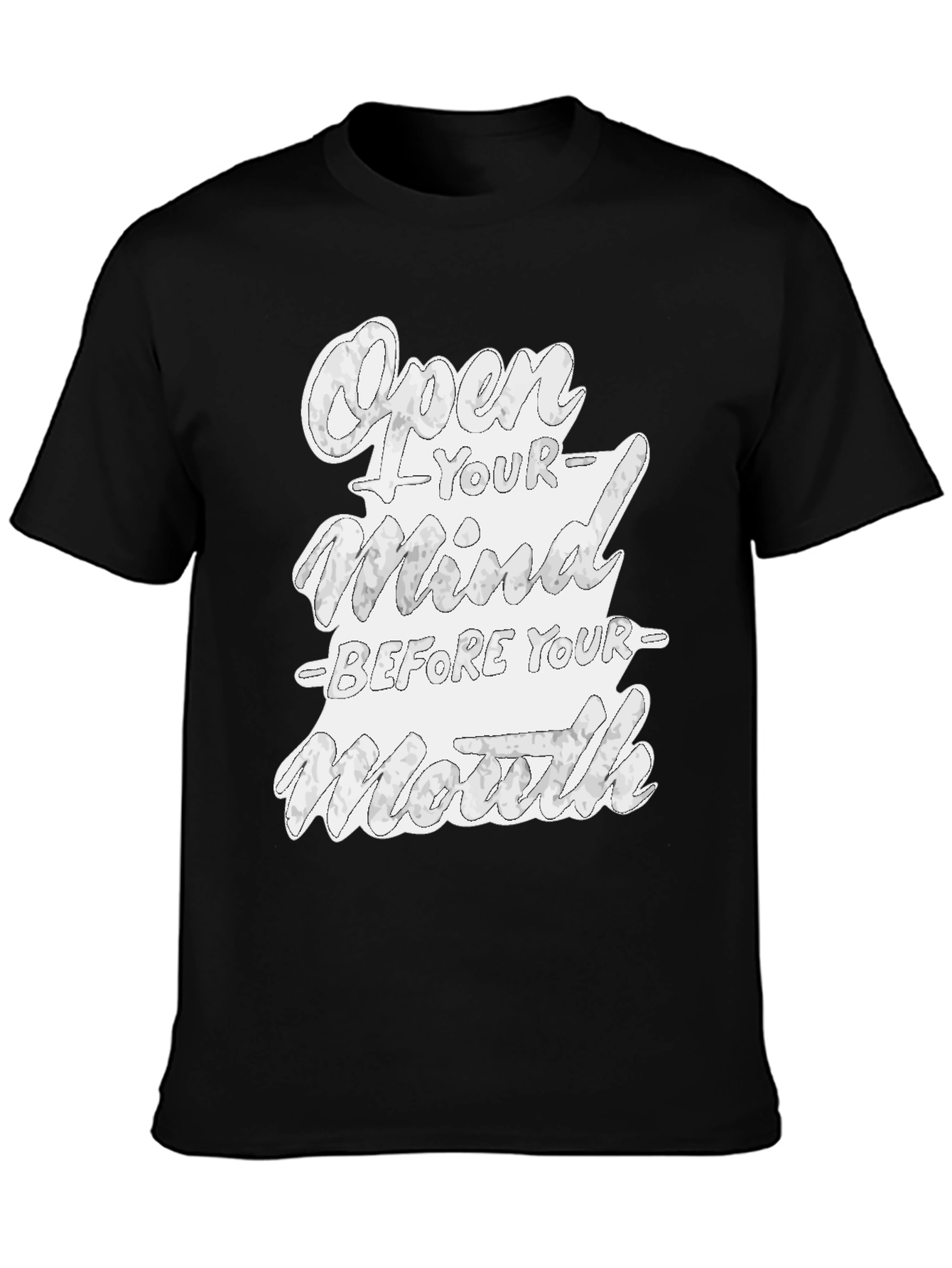 Open Your Mind Graphic Tee - Black Cotton T-Shirt
