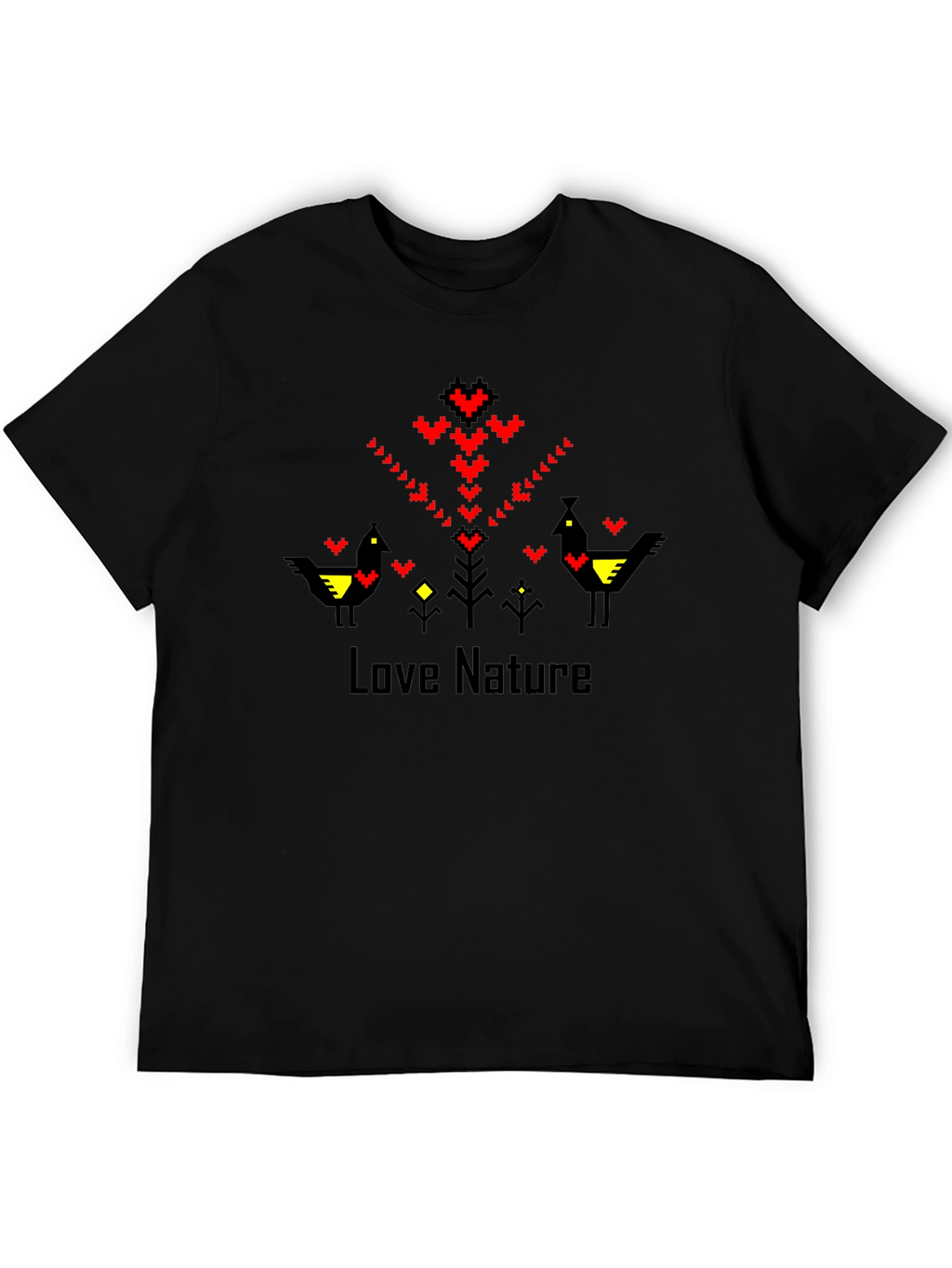 Love Nature Graphic Tee - Black Crew Neck