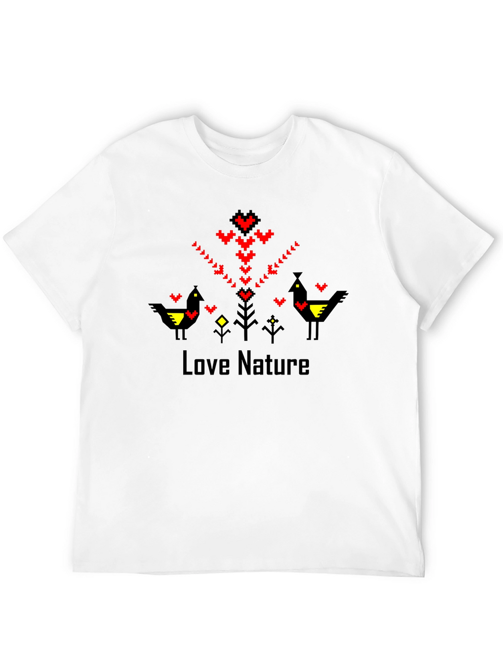 Love Nature Graphic Tee - Black Crew Neck