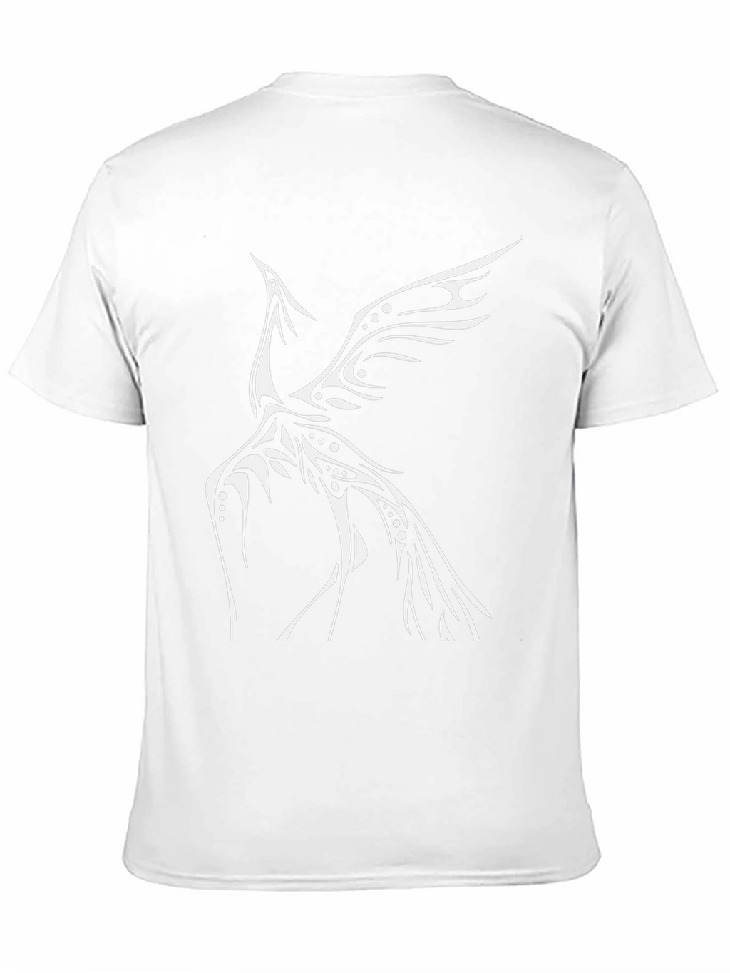 Black T-Shirt with Tribal Phoenix Design