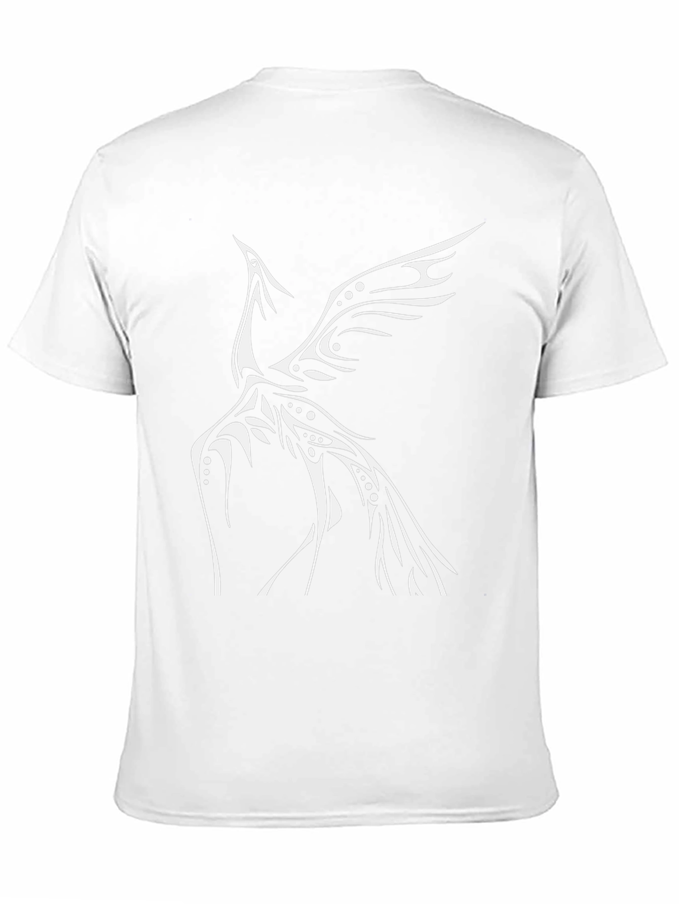 Black T-Shirt with Tribal Phoenix Design