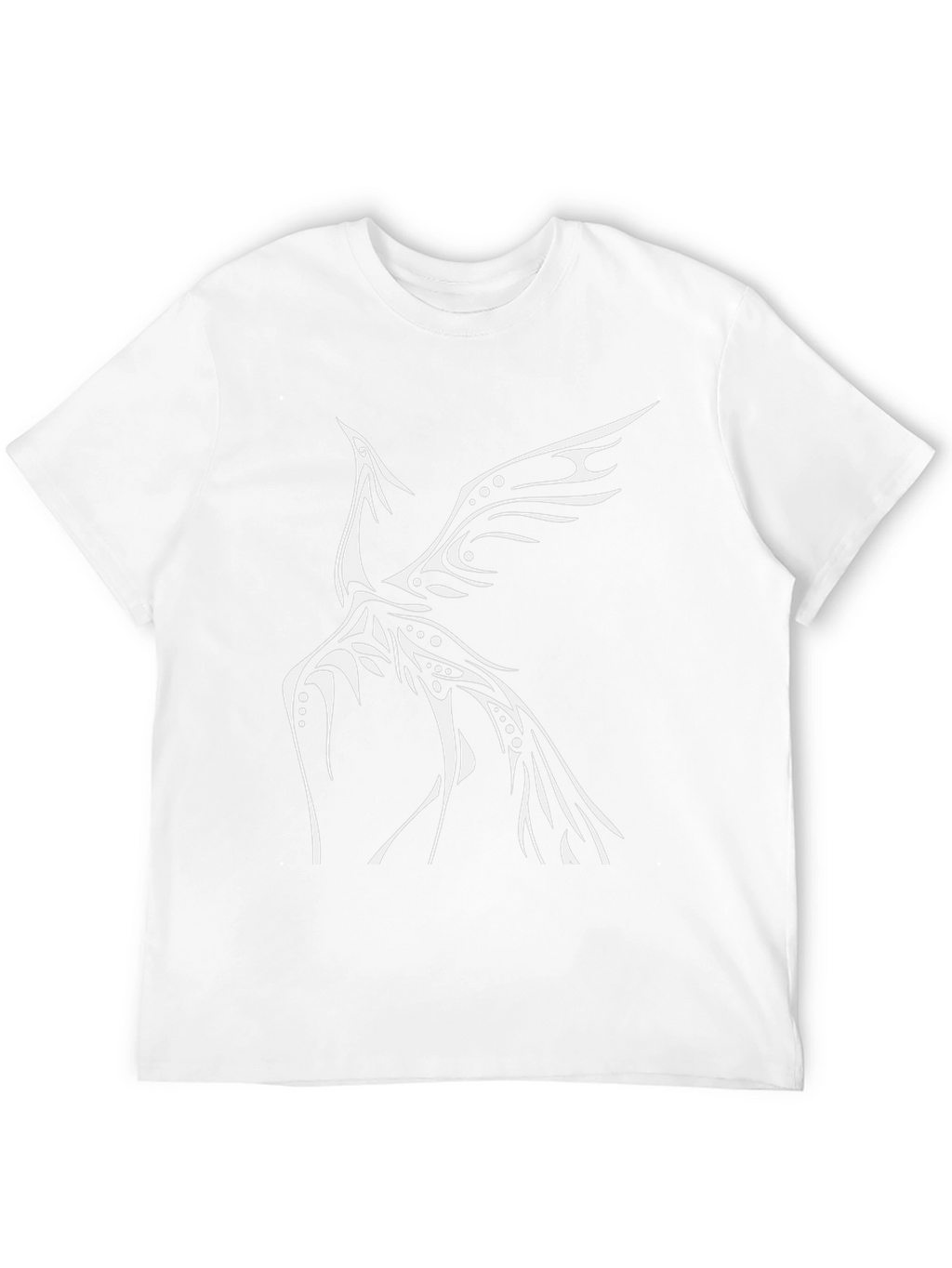 Black T-Shirt with Tribal Phoenix Design