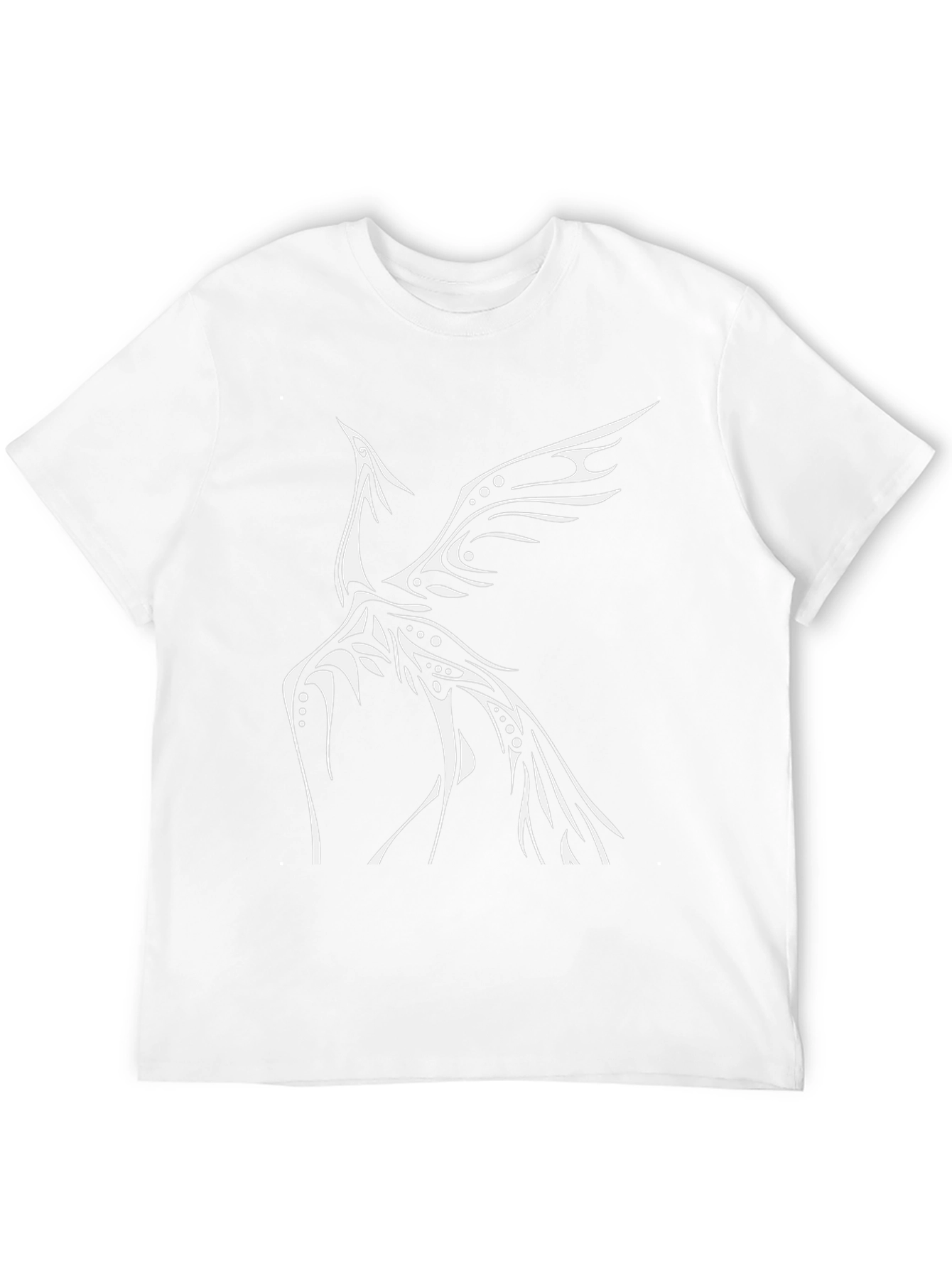 Black T-Shirt with Tribal Phoenix Design