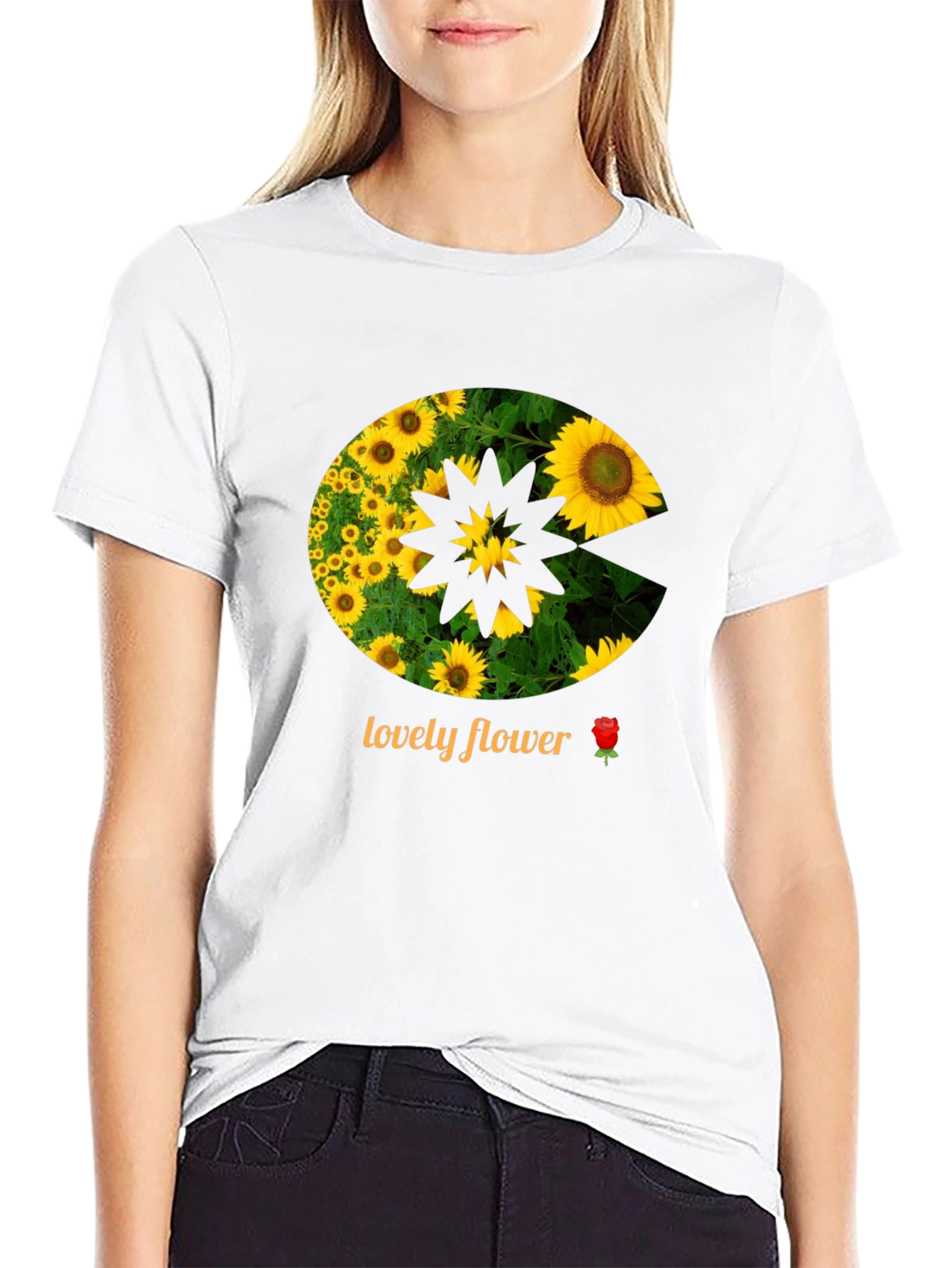 Sunflower Pac-Man Graphic Tee - Black