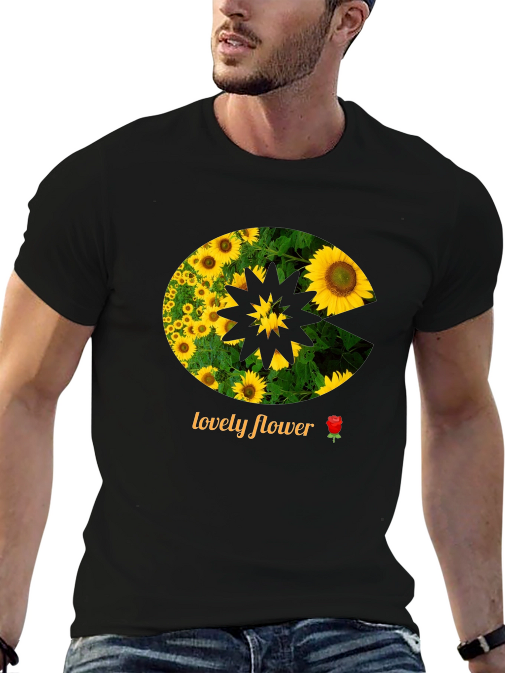 Sunflower Pac-Man Graphic Tee - Black