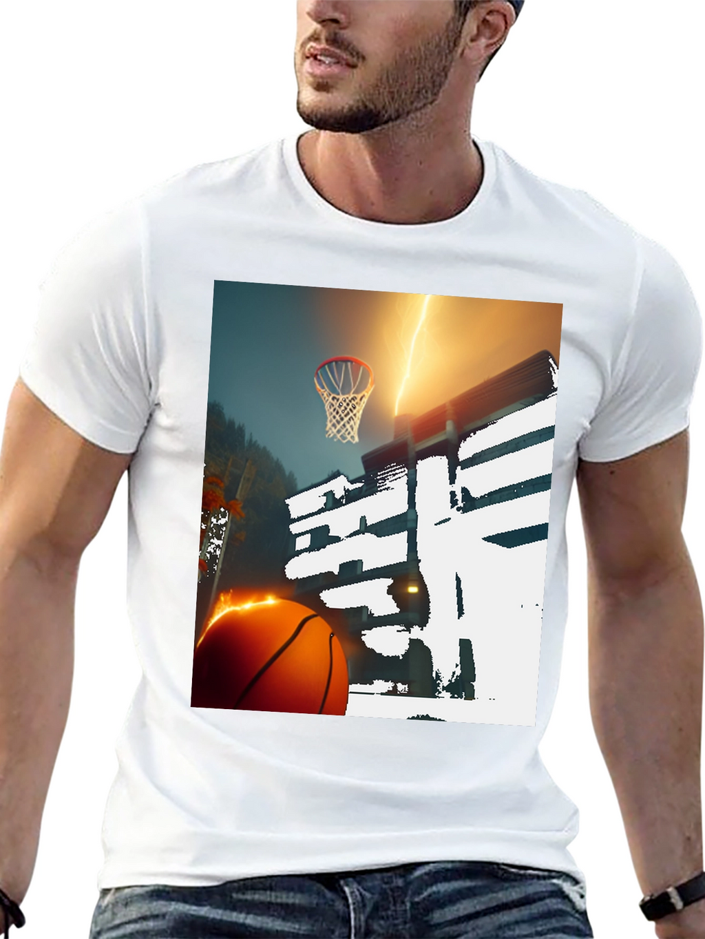 Basketball Lightning T-Shirt - Graphic Tee