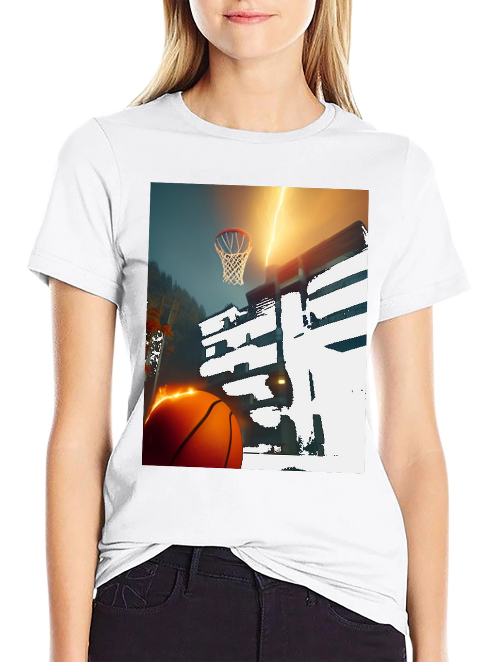 Basketball Lightning T-Shirt - Graphic Tee