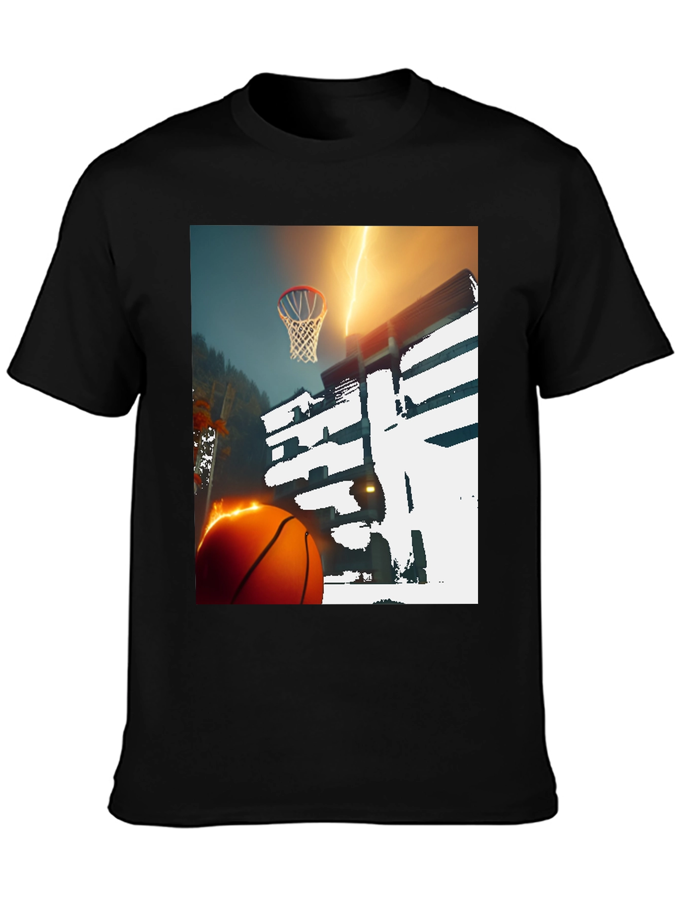Basketball Lightning T-Shirt - Graphic Tee