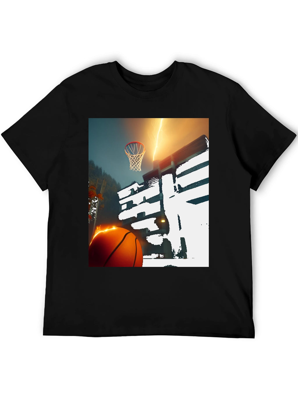 Basketball Lightning T-Shirt - Graphic Tee