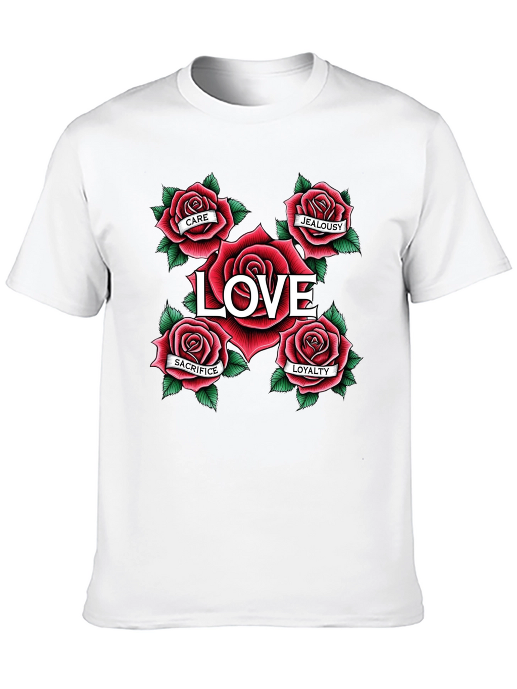 Love Roses Graphic T-Shirt - Black