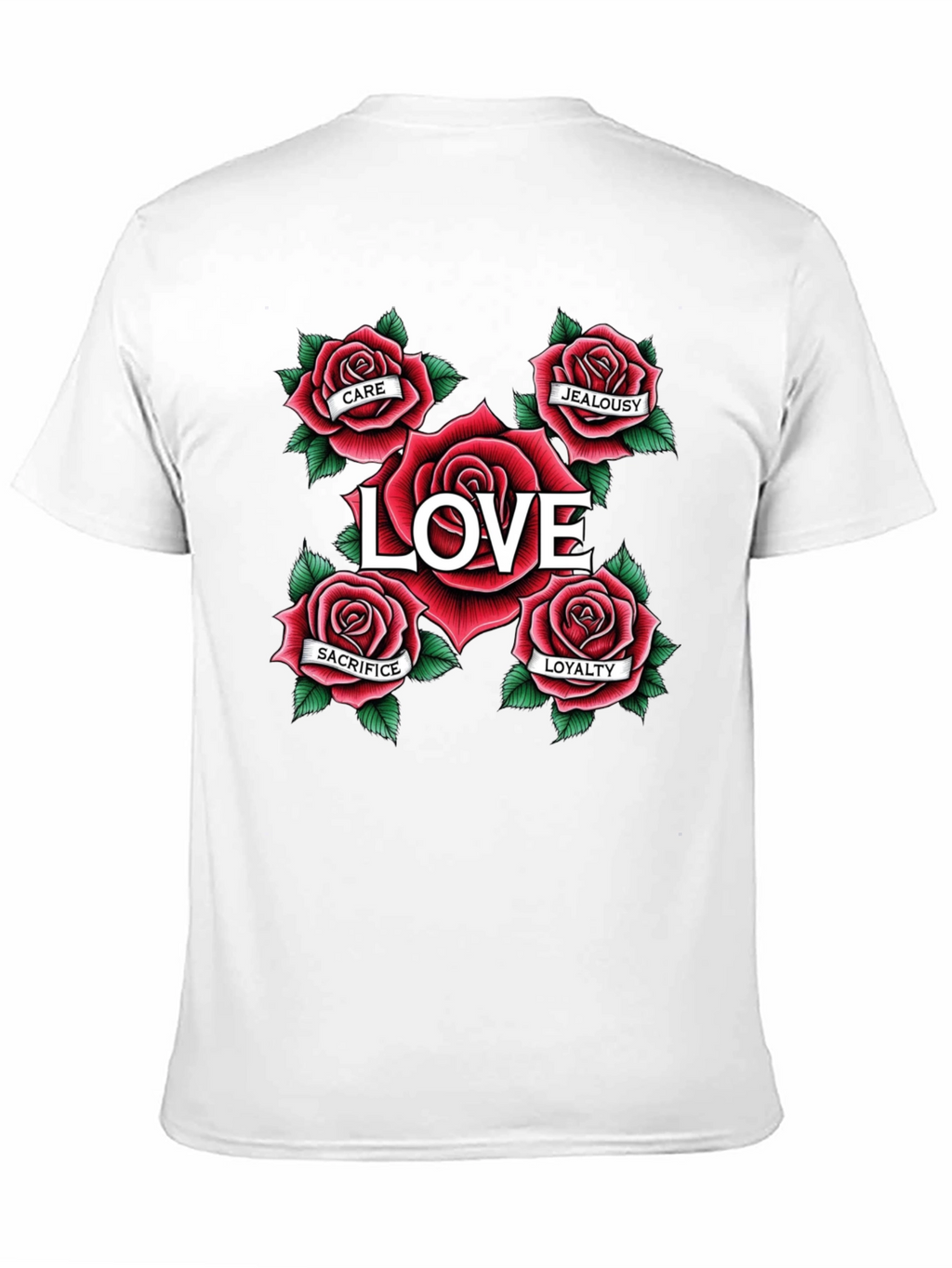 Love Roses Graphic T-Shirt - Black