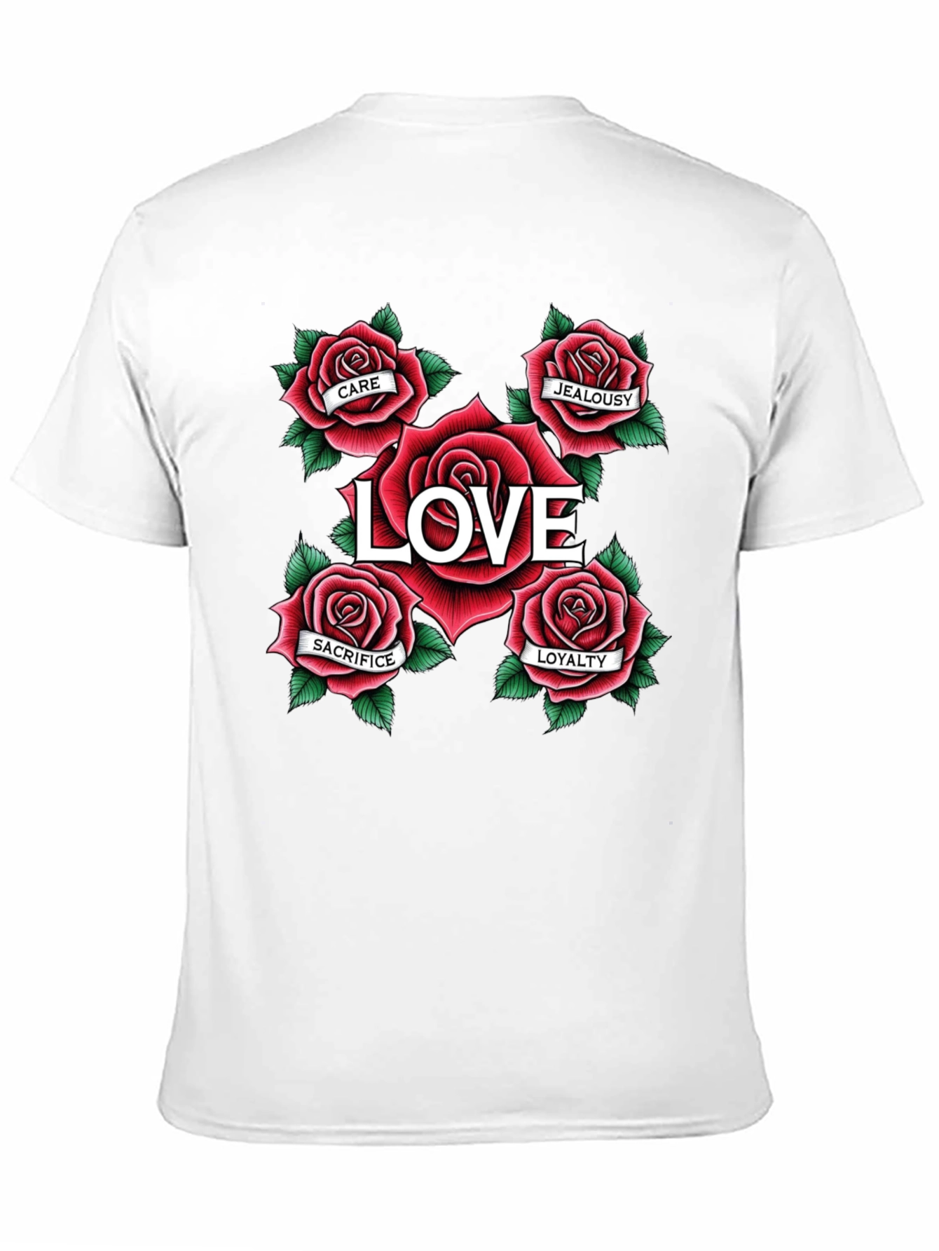 Love Roses Graphic T-Shirt - Black