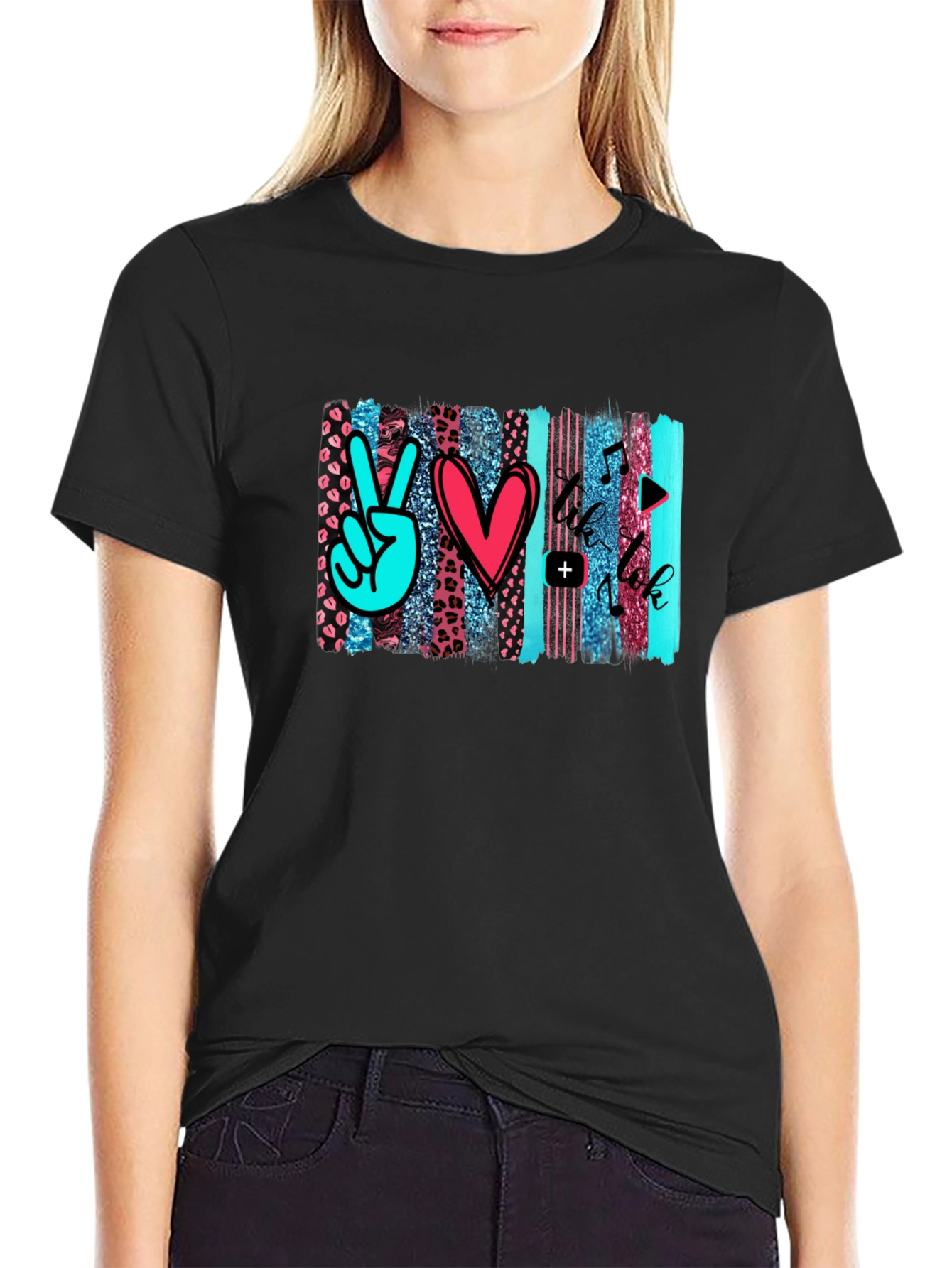 Peace Love Music Trendy Graphic Tee