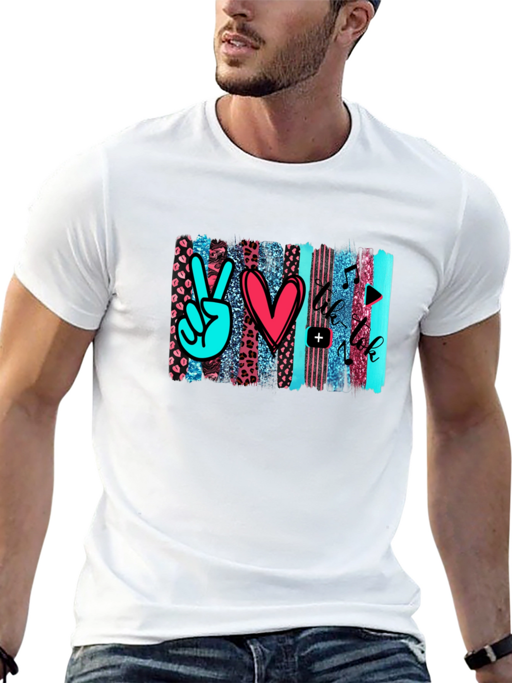 Peace Love Music Trendy Graphic Tee