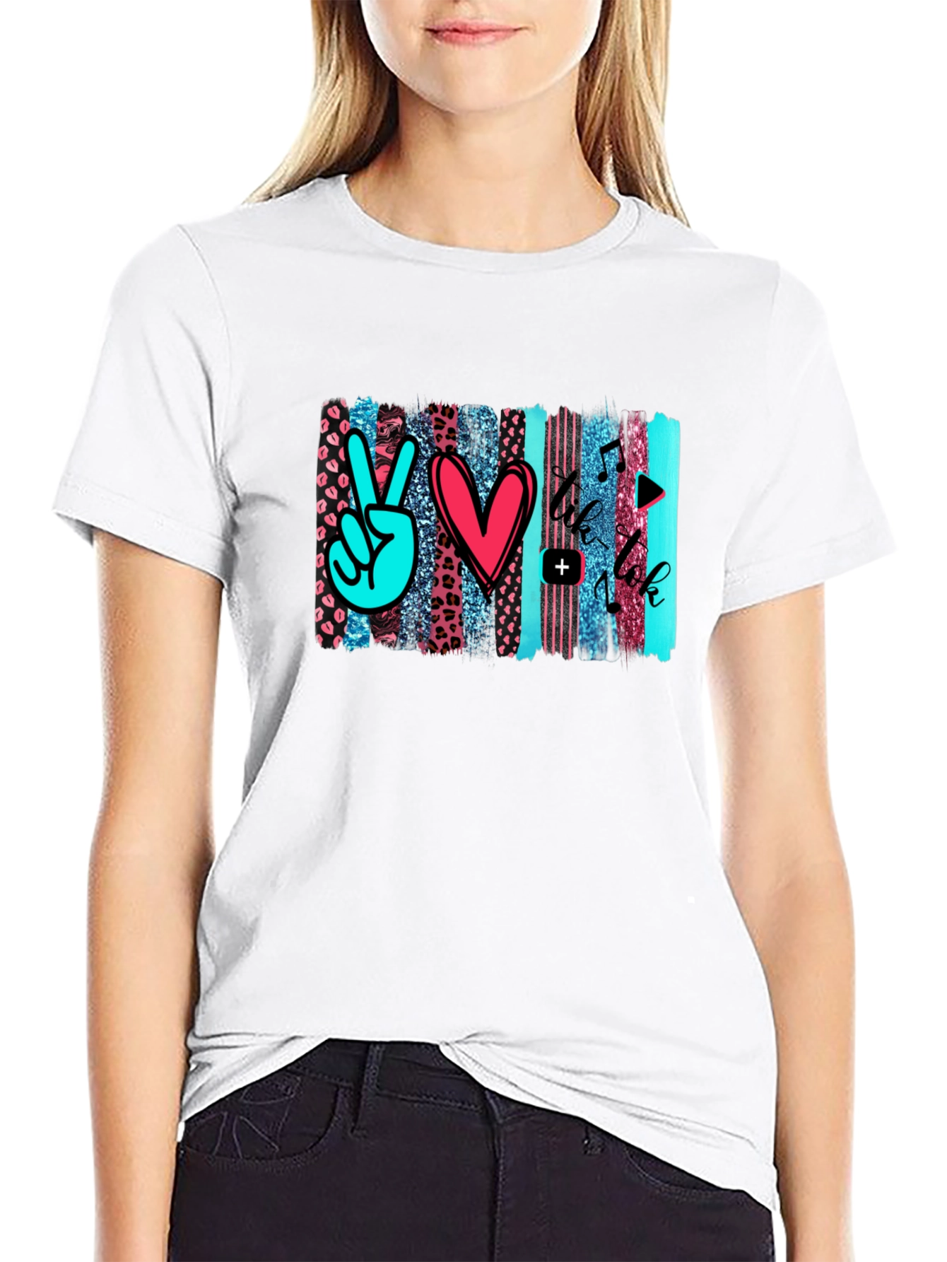 Peace Love Music Trendy Graphic Tee