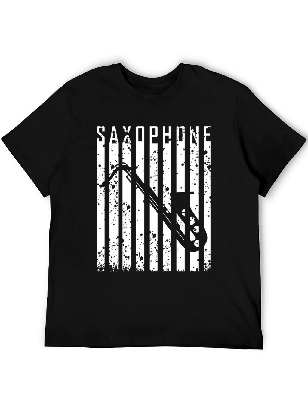 Saxophone Graphic Print Black T-Shirt