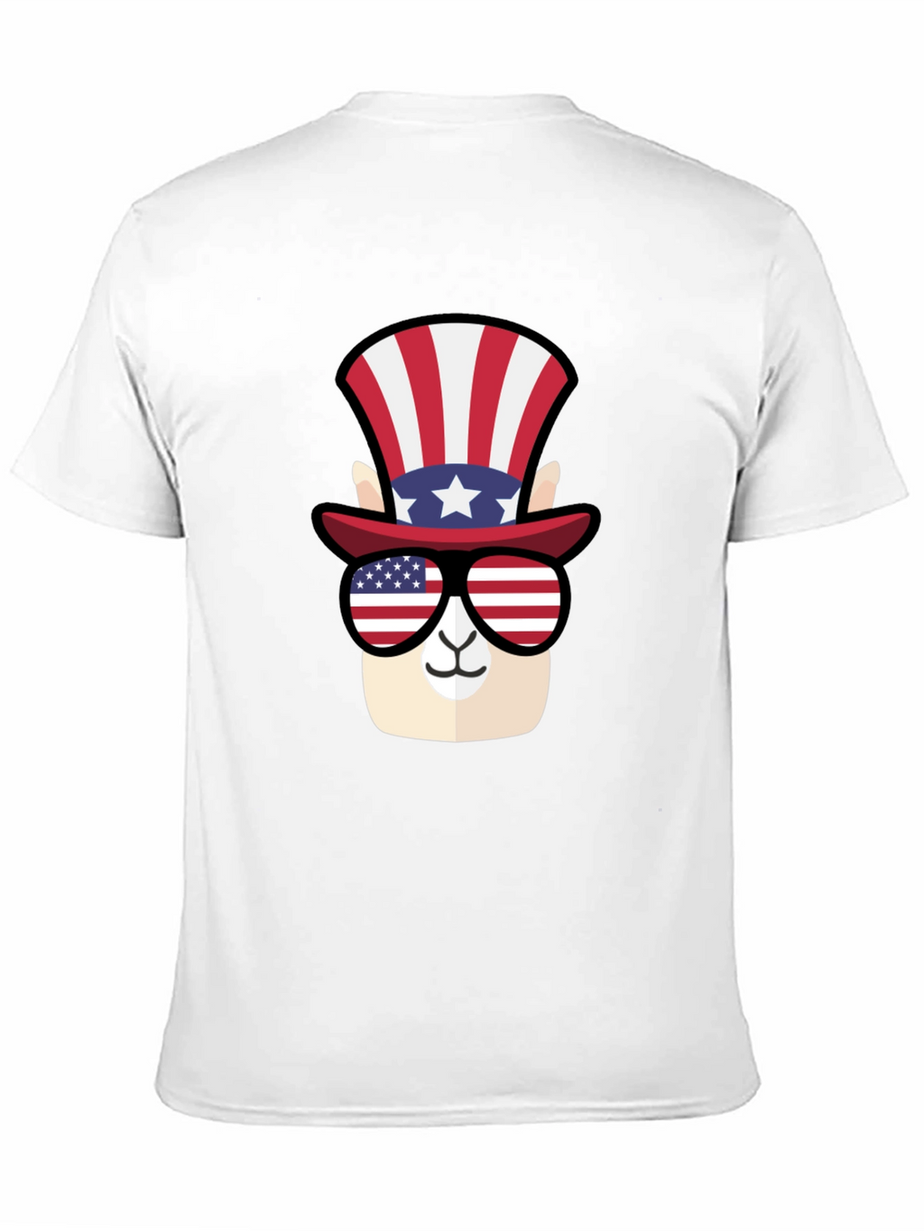 Patriotic Llama T-Shirt - American Flag Style