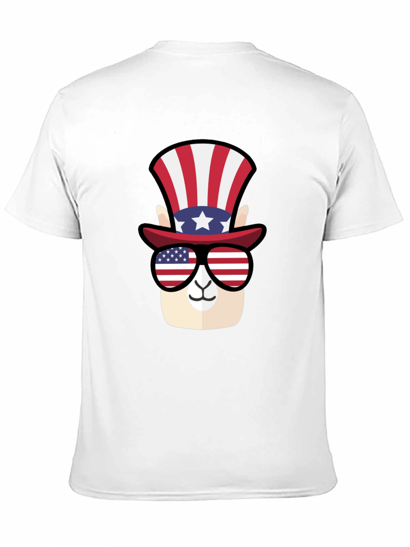 Patriotic Llama T-Shirt - American Flag Style