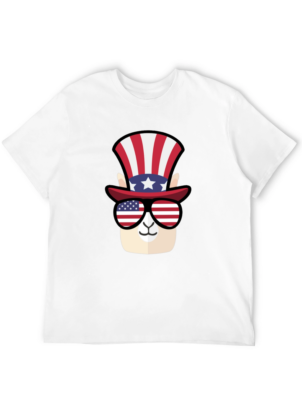 Patriotic Llama T-Shirt - American Flag Style