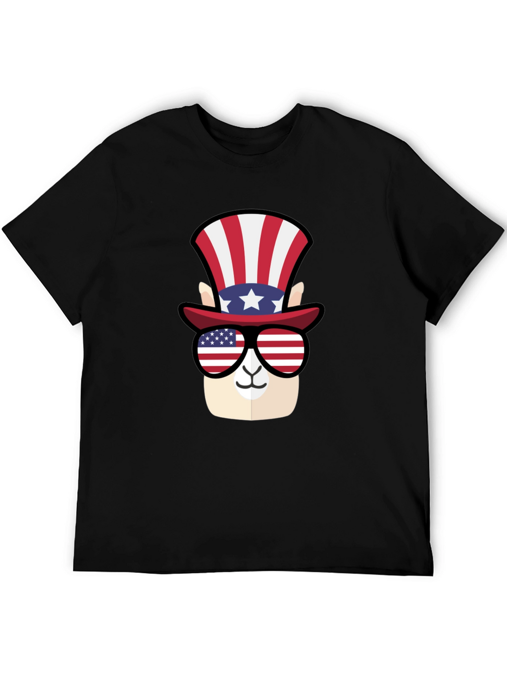 Patriotic Llama T-Shirt - American Flag Style