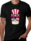 Patriotic Llama T-Shirt - American Flag Style