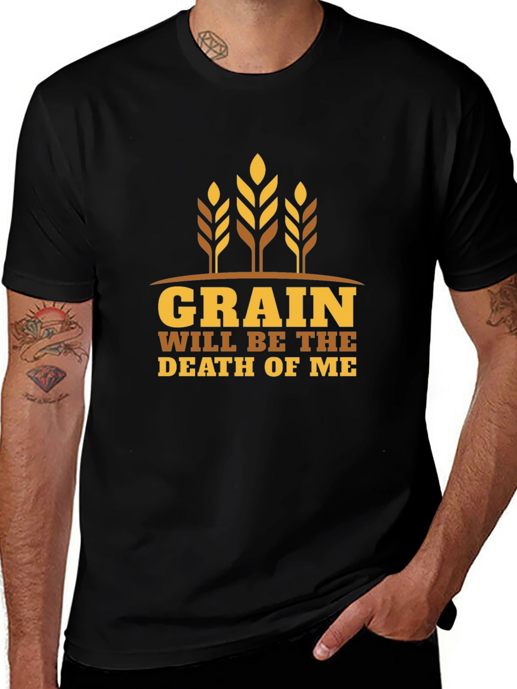Grain Death Graphic Tee - Black Cotton T-Shirt