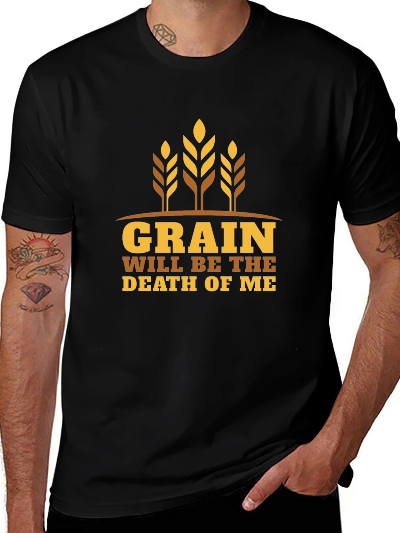 Grain Death Graphic Tee - Black Cotton T-Shirt