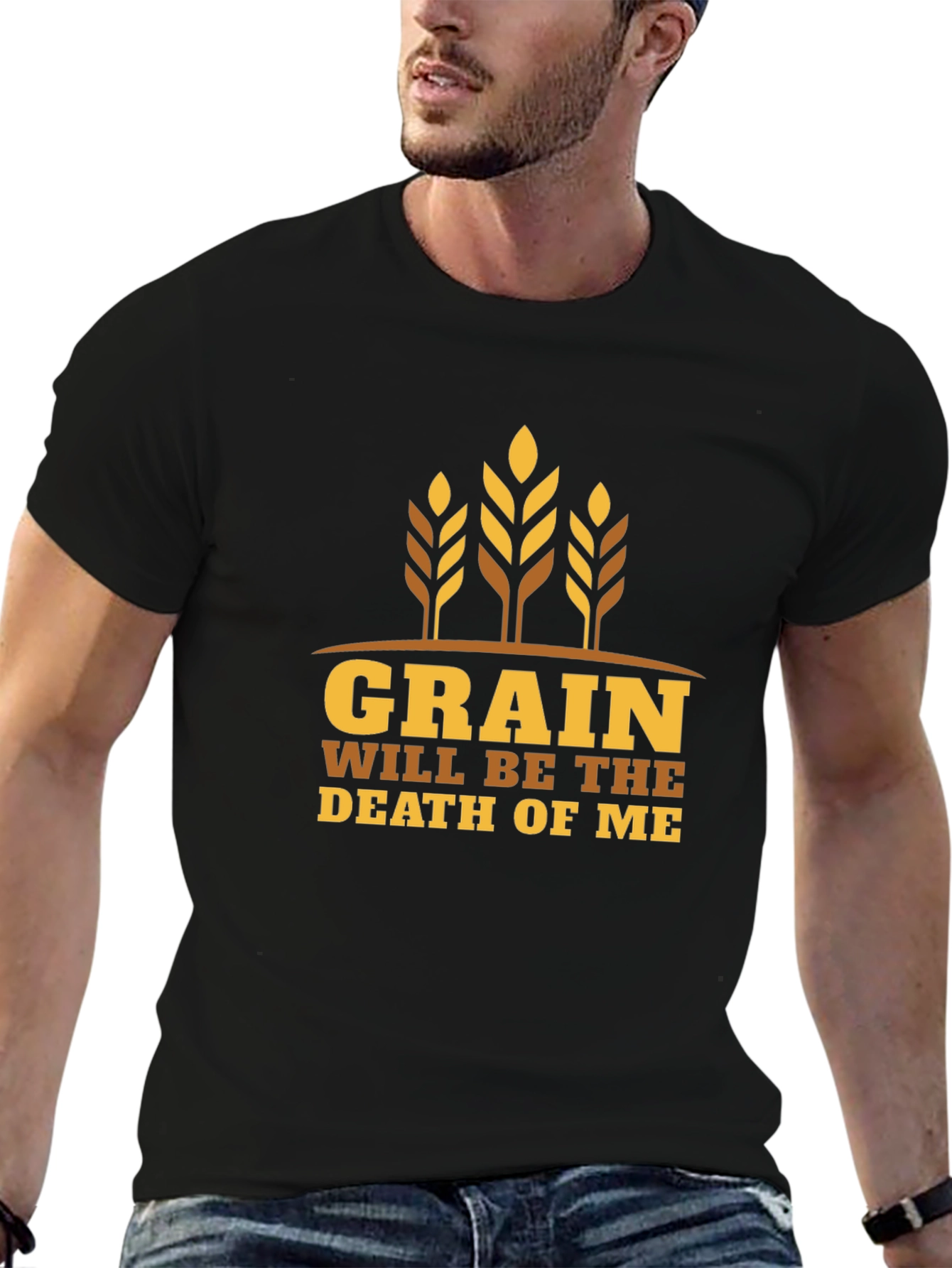 Grain Death Graphic Tee - Black Cotton T-Shirt