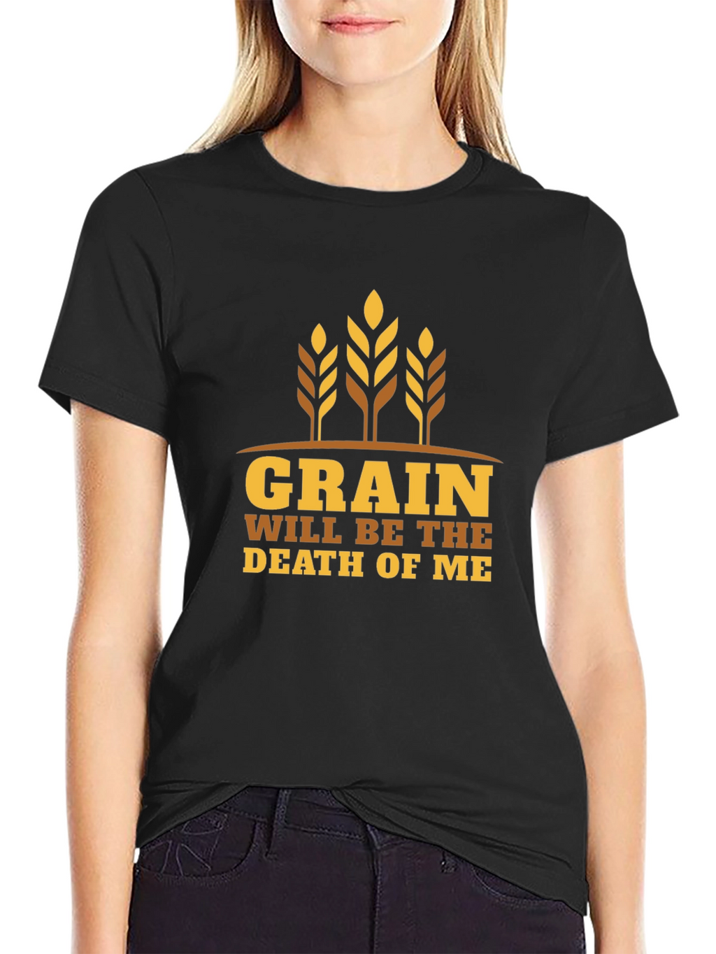 Grain Death Graphic Tee - Black Cotton T-Shirt