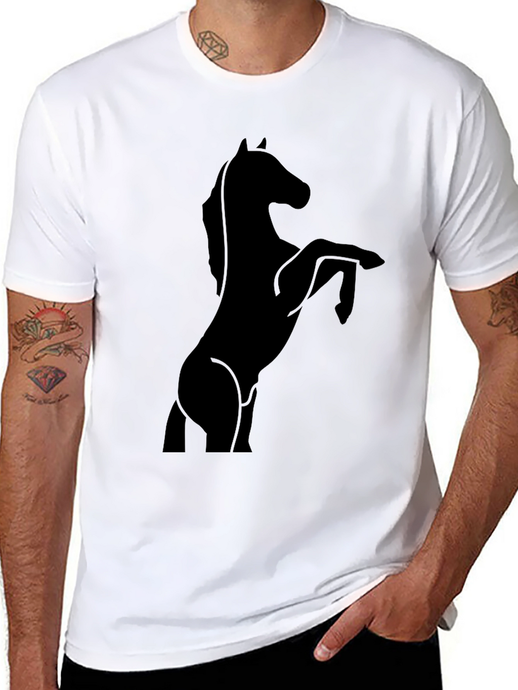 Black Horse Silhouette Graphic T-Shirt