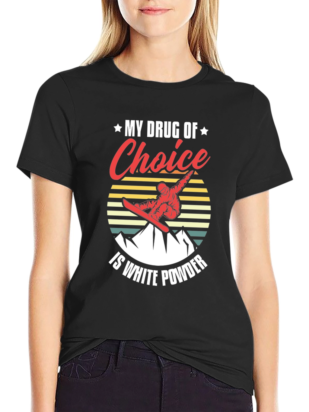 White Powder Snowboarding T-Shirt