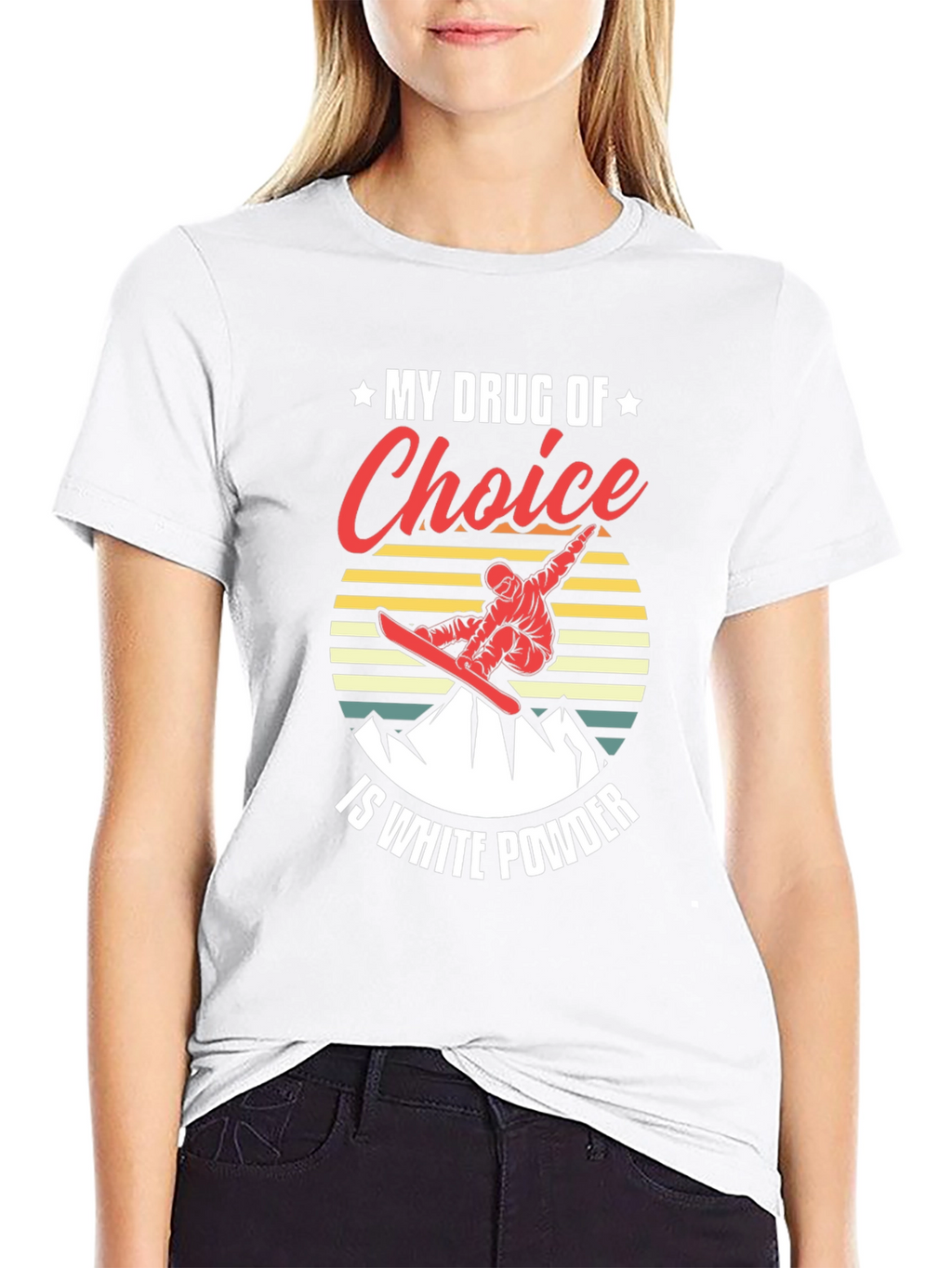 White Powder Snowboarding T-Shirt