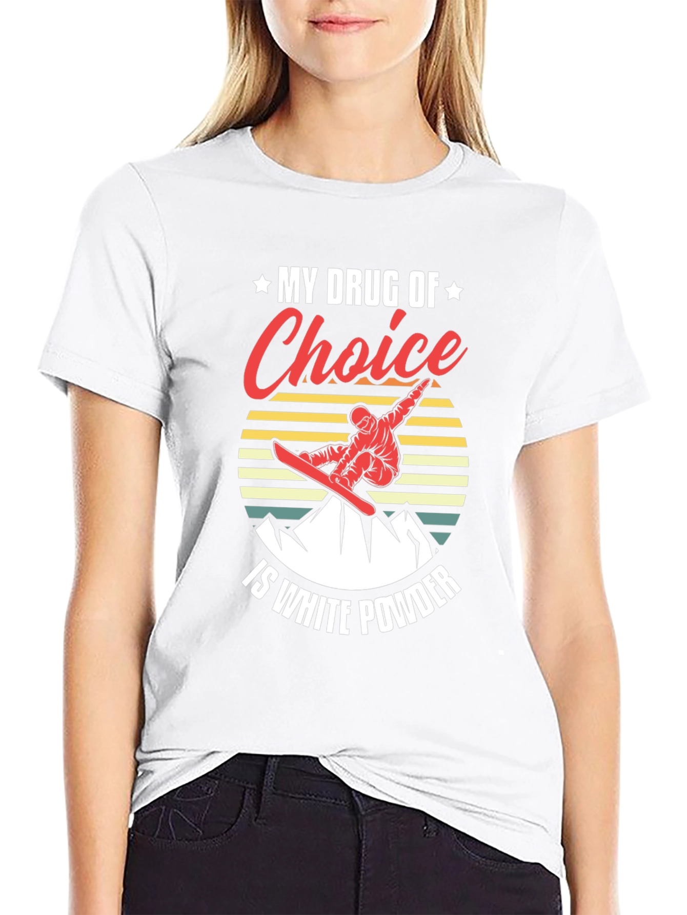 White Powder Snowboarding T-Shirt
