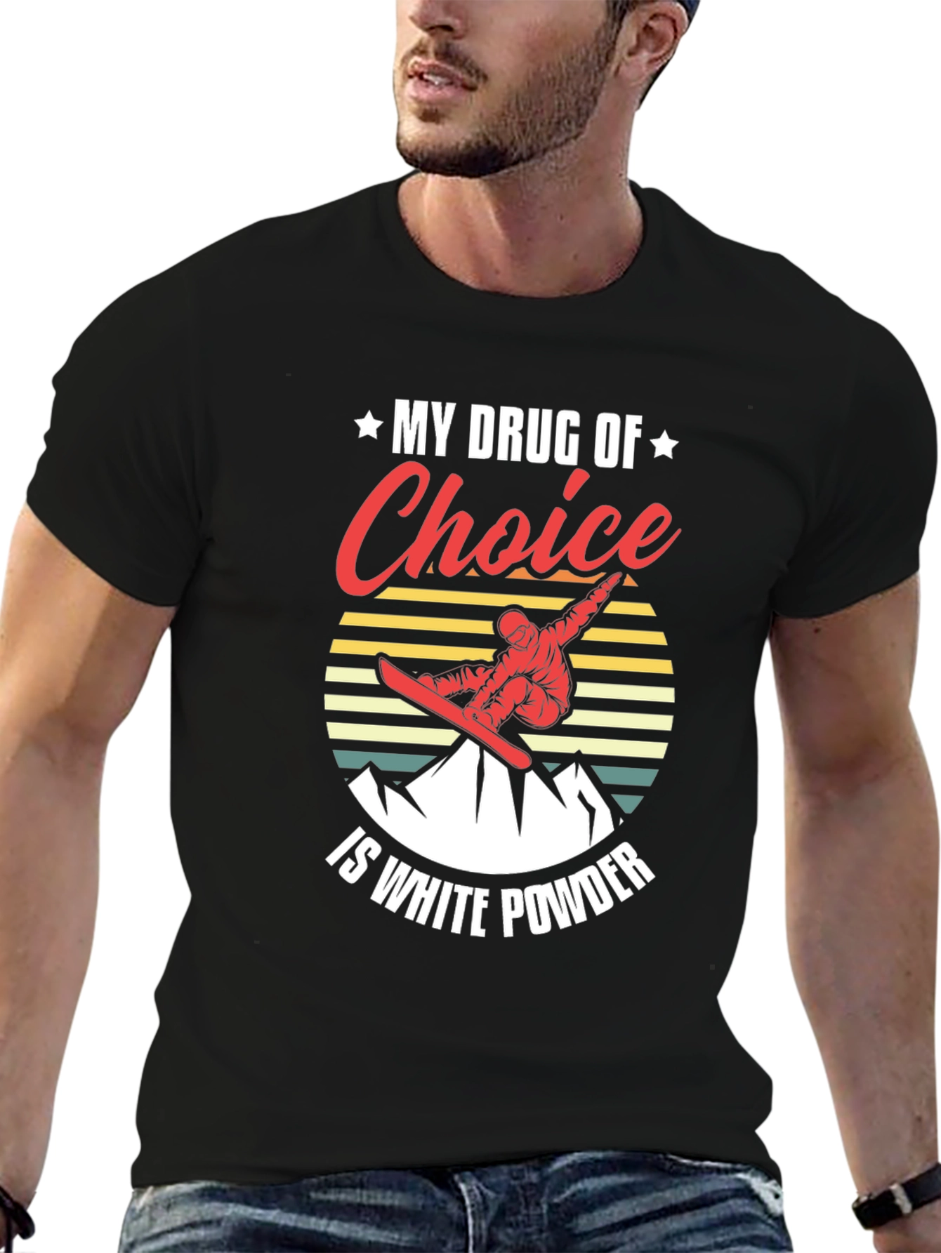 White Powder Snowboarding T-Shirt
